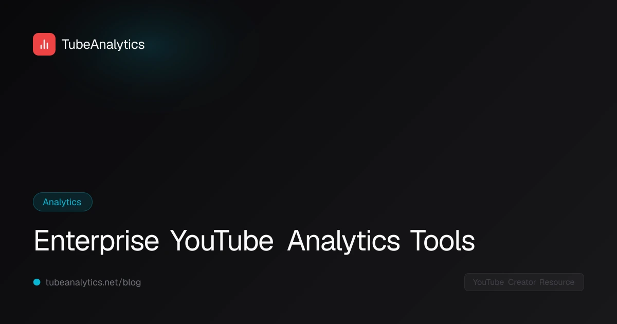 Enterprise YouTube Analytics Tools