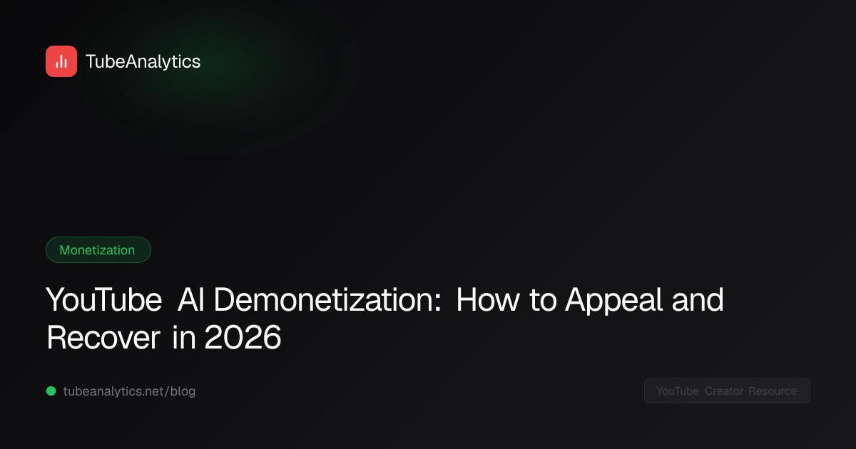 Youtube Algorithm Demonitization YouTube AI Demonetization: How to Appeal and Recover in 2026